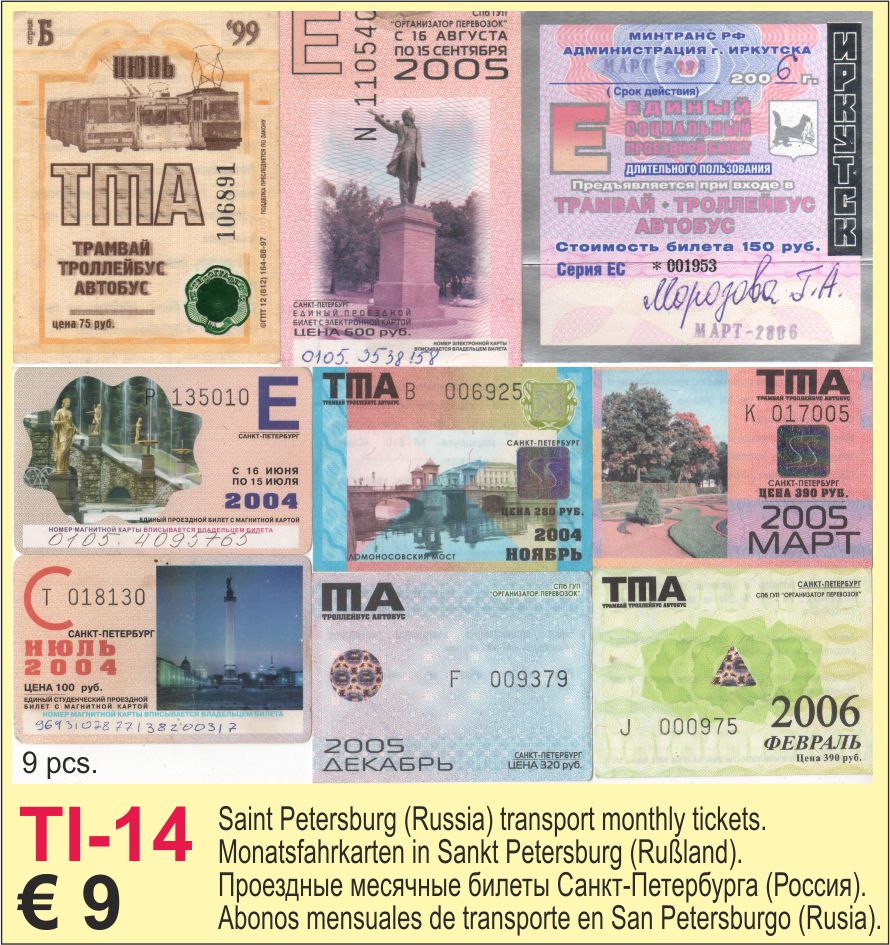Transoport tickets St Petersburg Russia